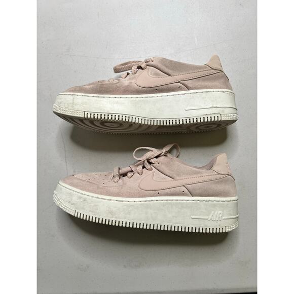 Nike Air Force 1 Sage Low AR5339-201 Pink Suede Platform Sneakers Women’s Sz 10 - Picture 4 of 10